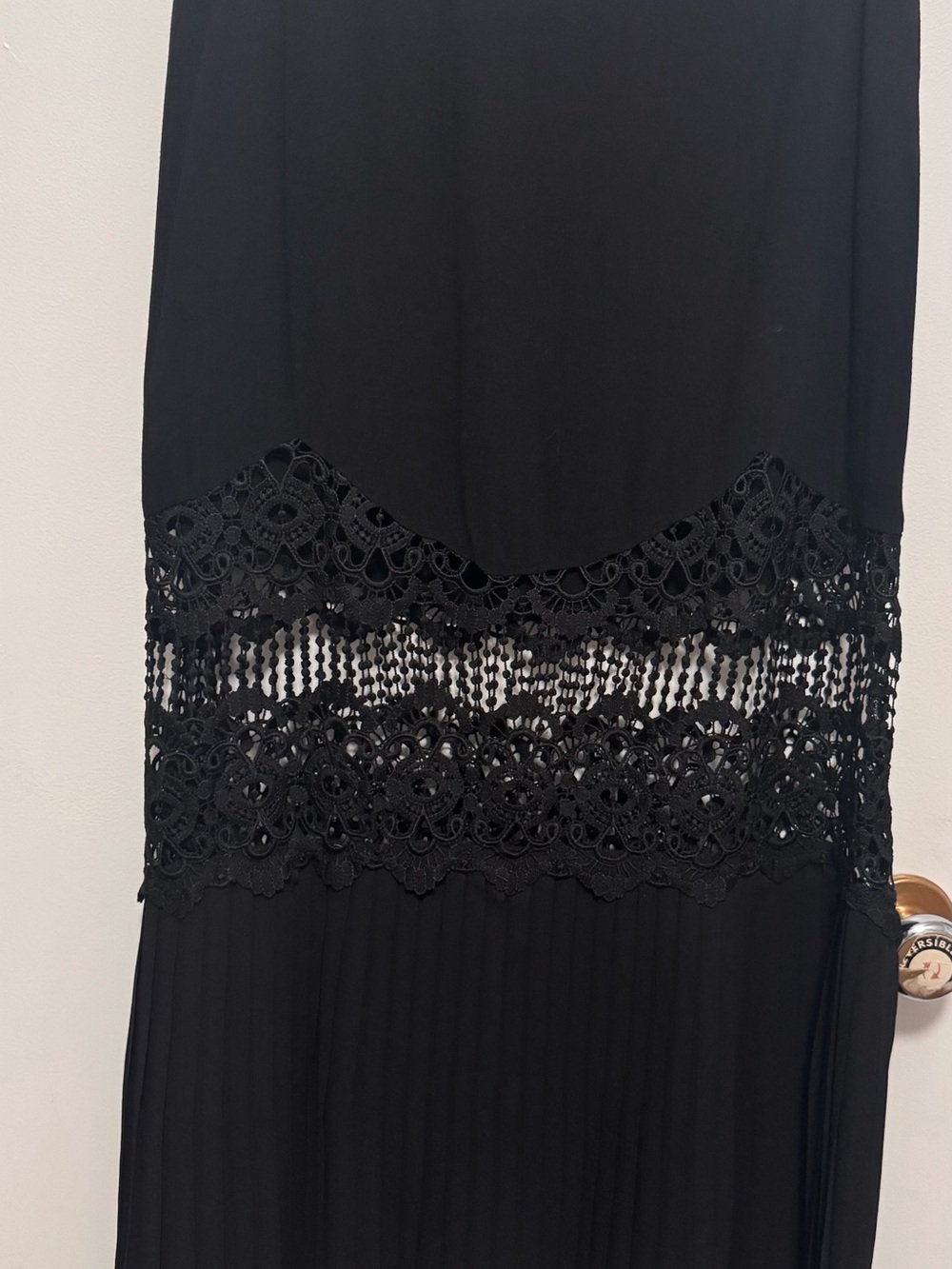 Dance & Marvel Black Maxi Skirt with Lace Insets